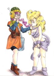 absurdres ayla chrono_trigger female_only femdom femsub happy_trance hypnotic_gas justsketchingviolets long_hair lucca open_mouth short_hair traditional