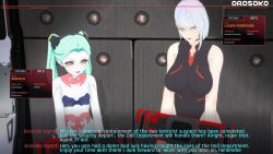 3d breasts cyberpunk_(series) cyberpunk_edgerunners english_text femsub lucy_(cyberpunk) pengi13 rebecca_(cyberpunk) tagme tech_control text