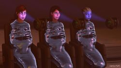  3d asari ashley_williams commander_shepard female_only femsub latex liara_t&#039;soni mass_effect multiple_girls multiple_subs open_mouth raptor4d4 spiral_eyes symbol_in_eyes tech_control 