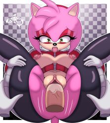 absurdres accent ahegao altered_common_sense alternate_costume amy_rose animal_ears ass bodysuit bottomless breasts clitoris clothed clothed_exposure clothed_sex collar cum cum_in_ass cum_in_pussy erect_nipples exposed_chest eyelashes eyeshadow female_only femsub furry gloves headband heart heart_eyes hedgehog_girl huge_ass huge_breasts latex open_mouth penis phantom_penis pussy pussy_juice renegade-157 sex sonic_the_hedgehog_(series) symbol_in_eyes tech_control tight_clothing tongue tongue_out topless vaginal