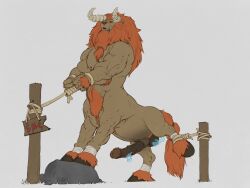 beard bondage bottomless breath_of_the_wild centaur erection flexing forge furry handjob hooves horns horse_boy horse_penis long_hair lynel male_only malesub muscle_boy nintendo non-human_feet non-human_penis nude orange_hair penis phantom_hand red_eyes rope solo story the_legend_of_zelda topless 