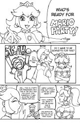 bowsette comic crown dialogue dress horns jesturia princess_daisy princess_peach princess_rosalina tagme text