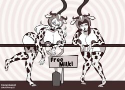  acidthirsty12 brain_drain choker cow_print helmet hypnotic_accessory lactation large_breasts milk milking milking_machine mind_break nude pussy spiral_eyes tech_control topless 