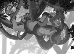 absurdres ariel barefoot disney feet foot_licking foot_worship hypnotic_eyes kaa kaa_eyes kidetic kusujinn laughing nude spiral_eyes topless