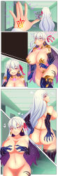 alternate_form alternate_hair_color ass ass_grab breast_fondling breast_grab cleavage comic command_seal evil_smile fate/grand_order fate/stay_night femsub ghost hand_on_head happy_trance heart holding_breasts hypnotized_dom kama_(fate/grand_order) large_ass large_breasts long_hair maledom midriff navel nude one_eye_open possession red_eyes ritsuka_fujimaru_(male) senpailove smile thick_thighs thighhighs thighs undressing white_hair whitewash_eyes wink