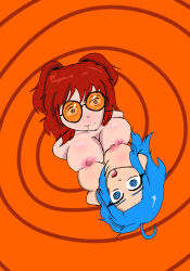  color female_only femsub glasses gotymoment hypnotic_accessory multiple_subs original rion_(gotymoment) spiral_background spiral_eyes sub_on_sub symbol_in_eyes tagme valerie_(gotymoment) 