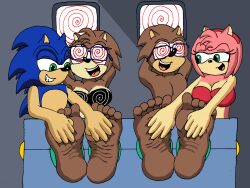  alexianbc amy_rose angel_the_hedgehog angela_the_hedgehog arms_above_head barefoot breasts brother_and_sister cleavage feet femdom femsub foot_focus furry glasses green_eyes happy_trance hedgehog_boy hedgehog_girl hypnotic_screen hypnotic_spiral maledom malesub multiple_boys multiple_doms multiple_girls multiple_subs open_mouth original restrained smile smirk sonic_the_hedgehog sonic_the_hedgehog_(series) spiralwash_eyes tickling tongue 