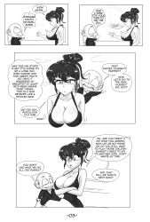breasts comic dialogue greyscale happosai linkartoon monochrome ranma_1/2 ranma_saotome text