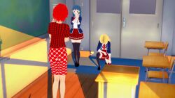 3d assassination_classroom blonde_hair dawn_(pokemon) empty_eyes femsub happy_trance long_hair maledom nintendo original pokemon rainbowkombat rio_nakamura school_uniform