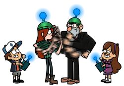 antenna boots brother_and_sister brown_hair cap dipper_pines disney earrings femsub glasses gravity_falls grey_hair hat humor hypnotic_accessory jewelry kiddom lightningrod728 mabel_pines malesub orange_hair stanley_pines sweater tech_control transparent_background wendy_corduroy western