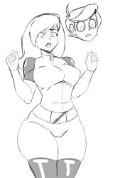 absurdres accidental_hypnosis ahoge bodysuit breasts cm_artist dezzy_(dezzy)_(dez_a_sketch) drew_saturday femsub large_breasts long_hair maledom milf monochrome original possession secret_saturdays simple_background story tagme tight_clothing white_background