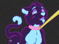 ahegao all_fours blue_eyes collar drool female_only femsub furry leash morbid_sanity_(morbidsanity) mursa open_mouth original panther_girl solo spiral_eyes symbol_in_eyes tail tongue tongue_out