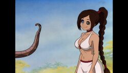  ai_art animated avatar_the_last_airbender bikini brown_hair cleavage closed_eyes disney femsub kaa kaa_eyes long_hair maledom ponytail smile snake sound the_jungle_book ty_lee video voice_acted 