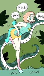 chicken_pose cyl4s disney drool femsub happy_trance kaa kaa_eyes pearl_(steven_universe) pet_play pink_hair snake steven_universe text the_jungle_book white_skin