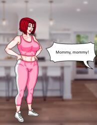  animated blue_eyes breast_feeding breast_sucking brown_hair coin drool english_text femsub karen_(mspainter) kiddom lactation maledom midriff milf mother_and_son mspainter original red_hair shirt shirt_lift short_hair shorts shota sneakers speech_bubble text video wet_clothes yoga_pants 