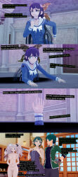  3d bottomless cyanstargazer dangan_ronpa dangan_ronpa_v3 femsub junko_enoshima koikatsu! nude stepfordization tenko_chabashira text topless 