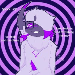  absol erection furry male_only nintendo penis pokemon precum spiral spiral_background spiral_eyes 