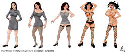  before_and_after bimbofication black_hair blush bra breast_expansion breasts brown_hair cameltoe cleavage clothed_exposure comic corset earrings erect_nipples female_only femsub fishnets happy_trance high_heels huge_breasts jewelry large_lips legs lingerie lip_biting lipstick makeup nail_polish necklace nose_ring oo_sebastian_oo original piercing ponytail see-through sequence smile solo text thighhighs transformation underwear 