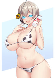 breasts cleavage coin cow_girl female_only femsub glowing glowing_eyes hana_uzaki happy_trance huge_breasts kuavera large_hips looking_at_viewer manip micro_bikini milk misterman4_(manipper) open_mouth pendulum short_hair spiral_eyes swimsuit symbol_in_eyes tagme uzaki-chan_wants_to_hang_out!