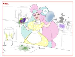 bimbofication camera da_janitor_(manipper) housewife iono_(pokemon) large_breasts lipstick magnemite manip multicolored_hair nintendo pokemon pokemon_scarlet_and_violet sealguy stepfordization twintails