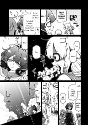  comic female_only femsub hard_translated hypnotic_food ice_cream limp looking_up_to_magical_girls monochrome spiral_eyes symbol_in_eyes tagme text translated 