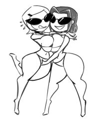 ben_10 bikini bimbofication dc_comics dunnhier gwen_tennyson knick_knack large_breasts raven sketch sunglasses sunny_miami