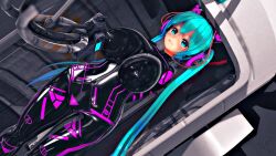  3d ahoge arms_behind_back beam blue_eyes blue_hair blush bodysuit breasts cables corruption custom_maid_3d_2 cyan_eyes cyan_hair cyber-sexaroid_(dndniwana3s) erect_nipples_under_clothes esther_r18 female_only femsub headphones huge_breasts large_breasts laser_pointer latex rubber solo tears tech_control tubes twintails uchinoko_esther_(esther_r18) 