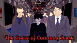  black_hair clothed cover english_text glasses grey_skin jujutsu_kaisen no_eyes red_eyes short_hair text zenin1 