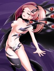  aged_up bandai_namco body_markings breasts brown_hair corruption crotch_tattoo digimon digimon_xros_wars eye_color_change femsub k0n0n midriff navel nene_amano possession red_eyes shademon spiral_eyes tagme 