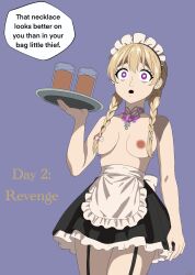 femsub glowing glowing_eyes hypnovember jewelry maid malaur topless