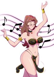  cara_(bewitchingcara) collar dancing darkxenssei female_only femsub happy_trance harem_outfit loincloth music original solo 