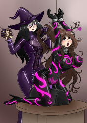  anal antlers body_control bodysuit bondage collar doll dollification dungeons_and_dragons femsub from_behind futadom hair_pulling latex magic methanolch3oh mina_morgan_(somebodyiusedtohypno) original sybian transformation voodoo_doll witch witch_hat wyssal_(personagirlincolor) 