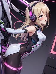 ai_art anal armpits arms_behind_back ass blonde_hair blush bodysuit dildo drool erect_nipples erect_nipples_under_clothes female_only femsub headphones hypnotic_accessory hypnotic_audio koimin4_(generator) long_hair mind_break open_mouth pussy_juice resisting sex_machine small_breasts solo squirting stable_diffusion_(ai) sweat tears tech_control vaginal wires yellow_eyes 