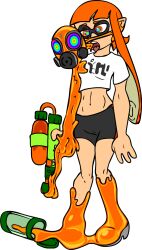  elf_ears femsub gas_mask inkling inkling_girl kaa_eyes mask midriff nintendo open_mouth shennanigma slime splatoon tentacles tongue tongue_out twintails 