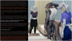  3d alien androgynous_dom baxie_(thalarynth) bottomless caption complex_background del_(thalarynth) dialogue femsub furry hand_on_head hypnotized_dom hypnotized_hypnotist ian_(thalarynth) maledom multiple_doms original possession pov pov_dom scalie snake_boy snake_girl tail tank_top text thalarynth_(manipper) vivian_(thalarynth) 