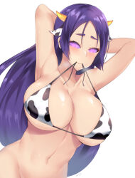 armpits arms_above_head arms_behind_back bikini_top blush breasts breath cleavage clothed_exposure cow_girl fate/grand_order fate_(series) female_only femsub glowing glowing_eyes kuavera large_breasts looking_at_viewer manip micro_bikini milf minamoto_no_raikou misterman4_(manipper) smile spiral_eyes sweat swimsuit symbol_in_eyes tagme