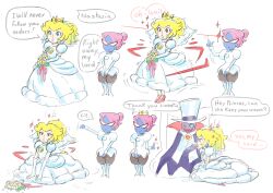  blonde_hair blue_eyes blue_skin boots bridal_veil count_bleck crown domnirch dress dress_shirt earrings erection expressionless eye_color_change eyebrows_visible_through_hair femdom femsub glasses gloves good_sub_conditioning hair_buns hat high_heels instant_loss jewelry kneeling lipstick long_hair maledom monocle nastasia nintendo opera_gloves penis pink_hair ponytail princess_peach red_eyes sequence shorts smile suit super_mario_bros. super_paper_mario t-shirt text top_hat wedding_dress 