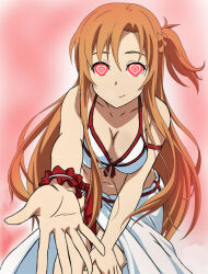asuna blonde_hair breasts brown_hair female_only femdom femsub happy_trance heart heart_eyes hypnosex_(manipper) large_breasts long_hair looking_at_viewer manip pov pov_dom pov_sub smile sword_art_online symbol_in_eyes