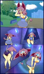  crystal davidthewolfx10 della_(davidthewolfx10) femsub furry heart_eyes large_breasts original panties sandals symbol_in_eyes tagme tongue_out 