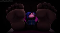 3d arcticchilifries dazed feet femsub foot_focus happy_trance sitting smg4 spiral_eyes tagme tari_(smg4) tech_control