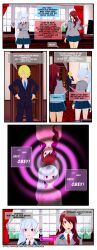  3d cleavage comic dialogue erect_nipples femsub latinkaixa long_hair maledom mitsuru_kirijo multiple_girls multiple_subs persona_(series) persona_3 red_hair rwby school_uniform skirt spiral standing_at_attention tech_control text topless weiss_schnee white_hair 