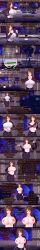  absurdres altered_common_sense belted_skirt breasts breasts_outside brown_eyes brown_hair clothed dialogue english_text femsub hand_on_hip hypnotized_assistant large_breasts long_skirt nipples original pervyvicky ruined_life short_hair skirt text unaware 
