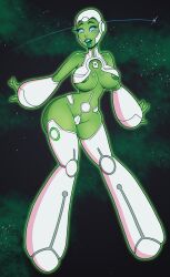  aya_(green_lantern) bimbofication breasts dc_comics female_only femsub green_lantern_(series) happy_trance heart_eyes open_mouth robot robot_girl smile solo wrenzephyr2 