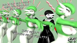 3d asura_(psikokinetic) breasts crossed_eyes female_only femsub furry gardevoir green_background latex mass_hypnosis multiple_girls multiple_subs nintendo nipples original pokemon pokemon_(creature) psikokinetic simple_background tagme text unfocused_eyes zombie_walk