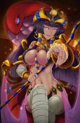  animated animated_eyes_only animated_gif black_hair breasts egyptian female_only femdom hypnosoul_(manipper) large_breasts long_hair looking_at_viewer manip monster_girl monster_girl_encyclopedia pharaoh_(monster_girl_encyclopedia) pov pov_sub snake 