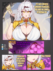 aware clothed dialogue drevod english_text long_hair talisman text white_hair yellow_eyes yixuan_(zenless_zone_zero) zenless_zone_zero