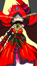  alternate_costume claws clothed dress esper_zero_(neverness_to_everness) eye_color_change female_only femdom femsub fine3x2b glowing_eyes levitation never-ending_arachne neverness_to_everness possession short_hair tagme veil white_hair 
