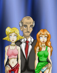 blonde_hair clover empty_eyes expressionless femsub jerry_lewis long_hair maledom malroth panties red_hair sam short_hair tech_control totally_spies underwear western
