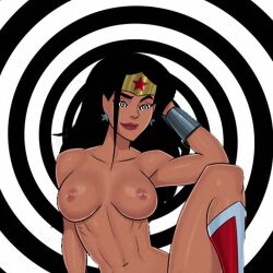  animated animated_eyes_only animated_gif black_hair bottomless breasts cleavage dc_comics female_only femsub happy_trance hypnosex_(manipper) large_breasts lipstick long_hair manip nude seizure_warning smile spiral spiral_eyes sunsetriders7 super_hero symbol_in_eyes topless very_long_hair western wonder_woman 