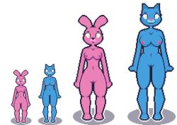 anais_watterson bottomless breasts bunny_girl cat_girl female_only femsub furry milf mr.e nicole_watterson nude pixel_art pussy standing standing_at_attention the_amazing_world_of_gumball topless western